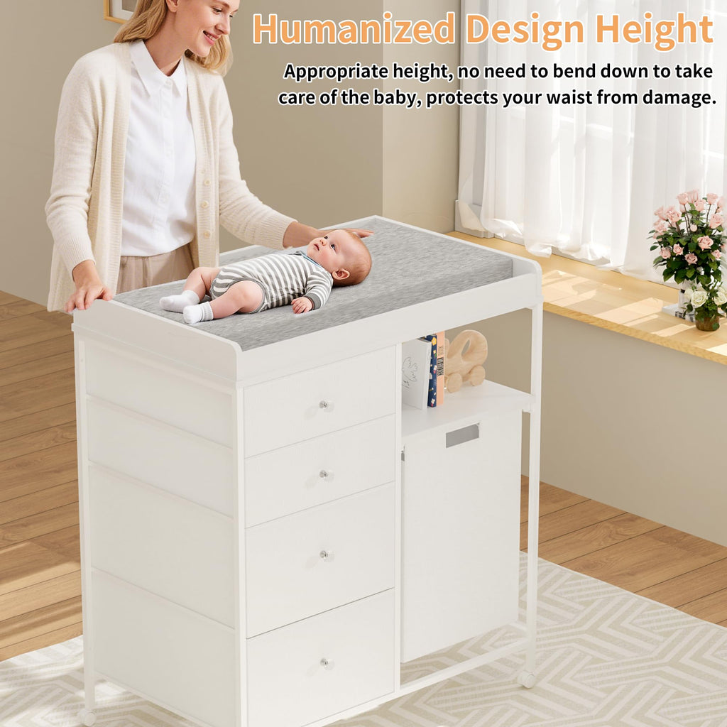 32.6" Baby Changing Station with 4 Wheels H4015