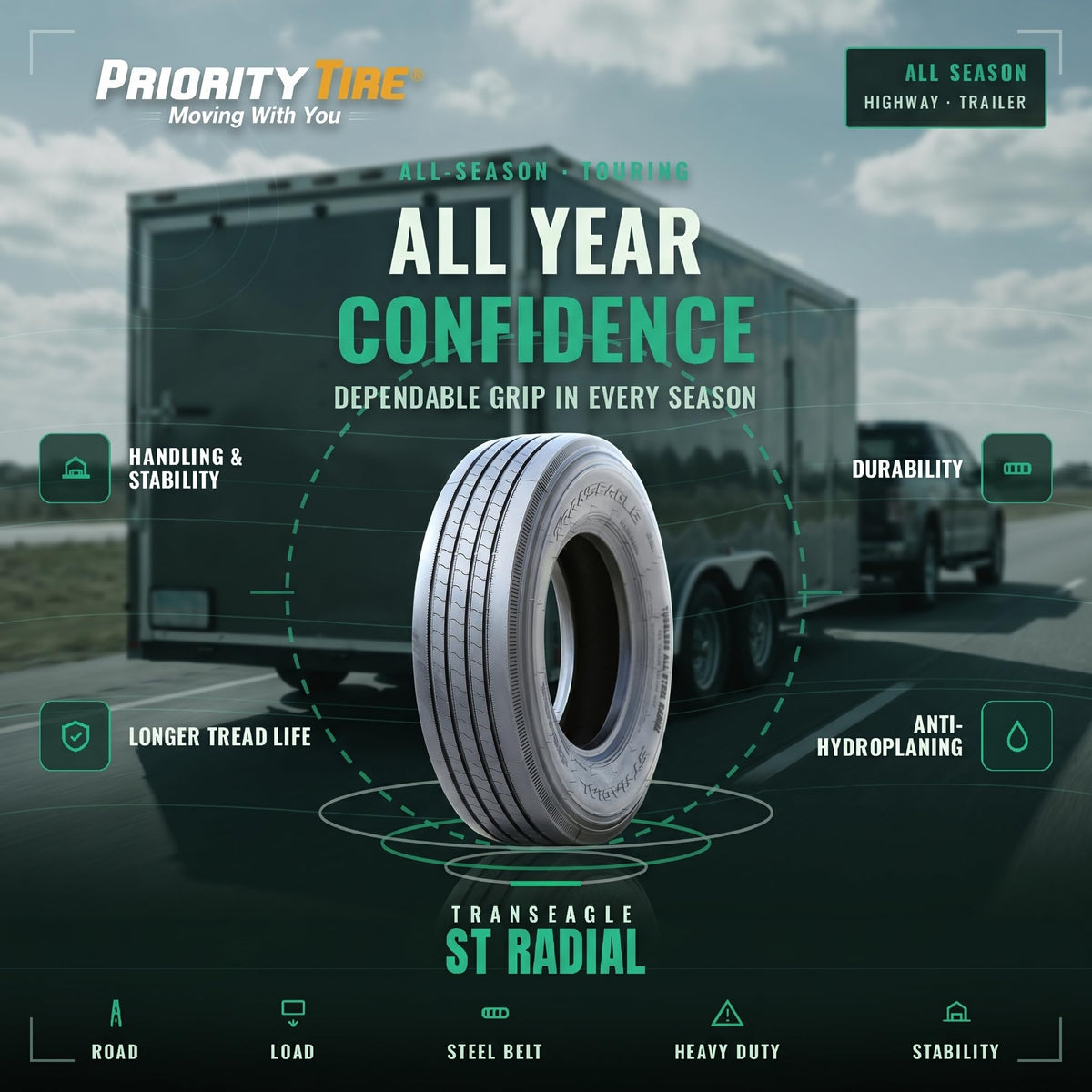 4 x All Season 12 Ply All Steel Tires T509