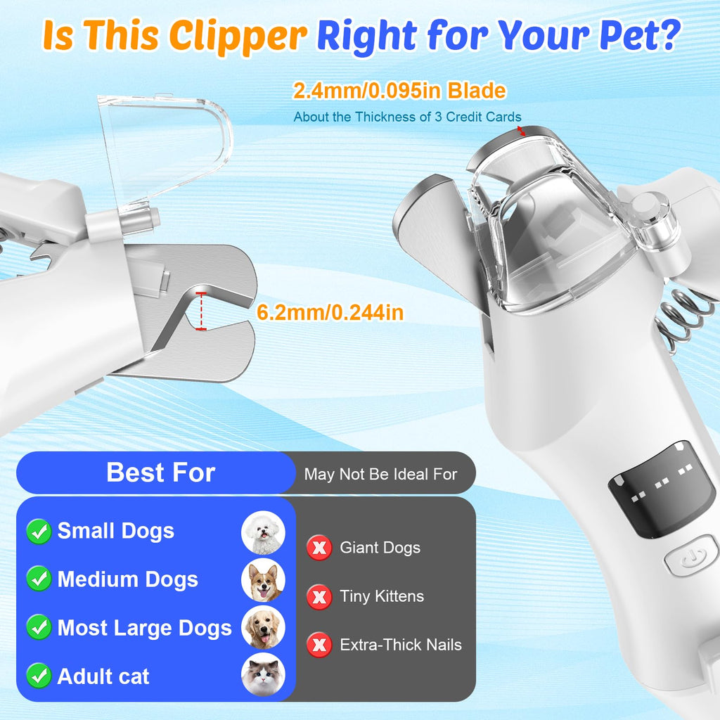 2-in-1 Dog Cat Nail Clippers and Grinder with Light A784