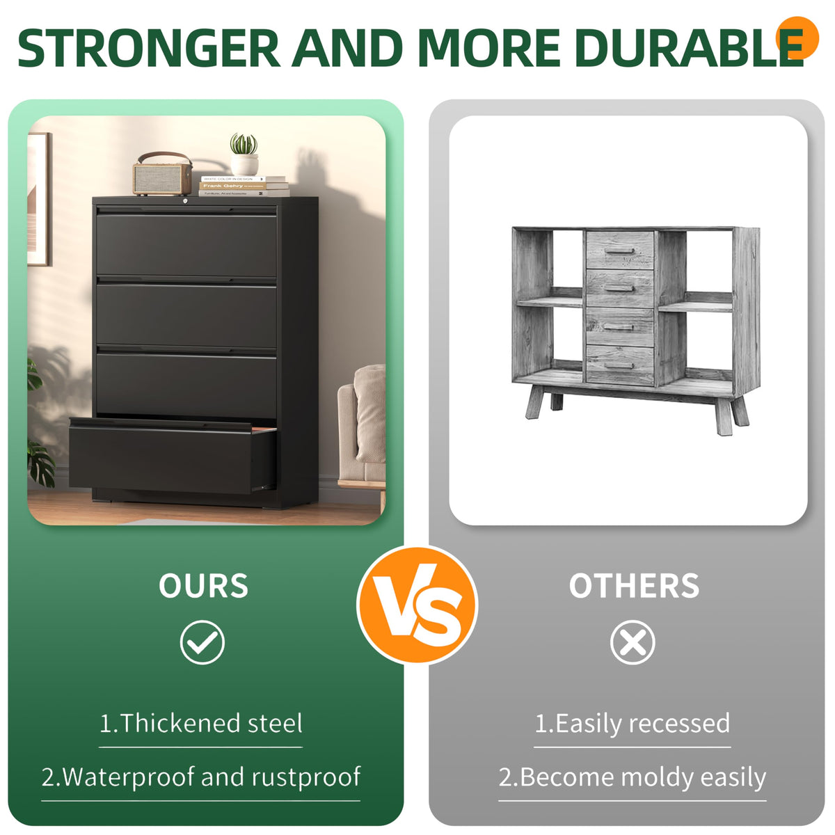 4 Drawer Metal File Cabinet with Lock T83119