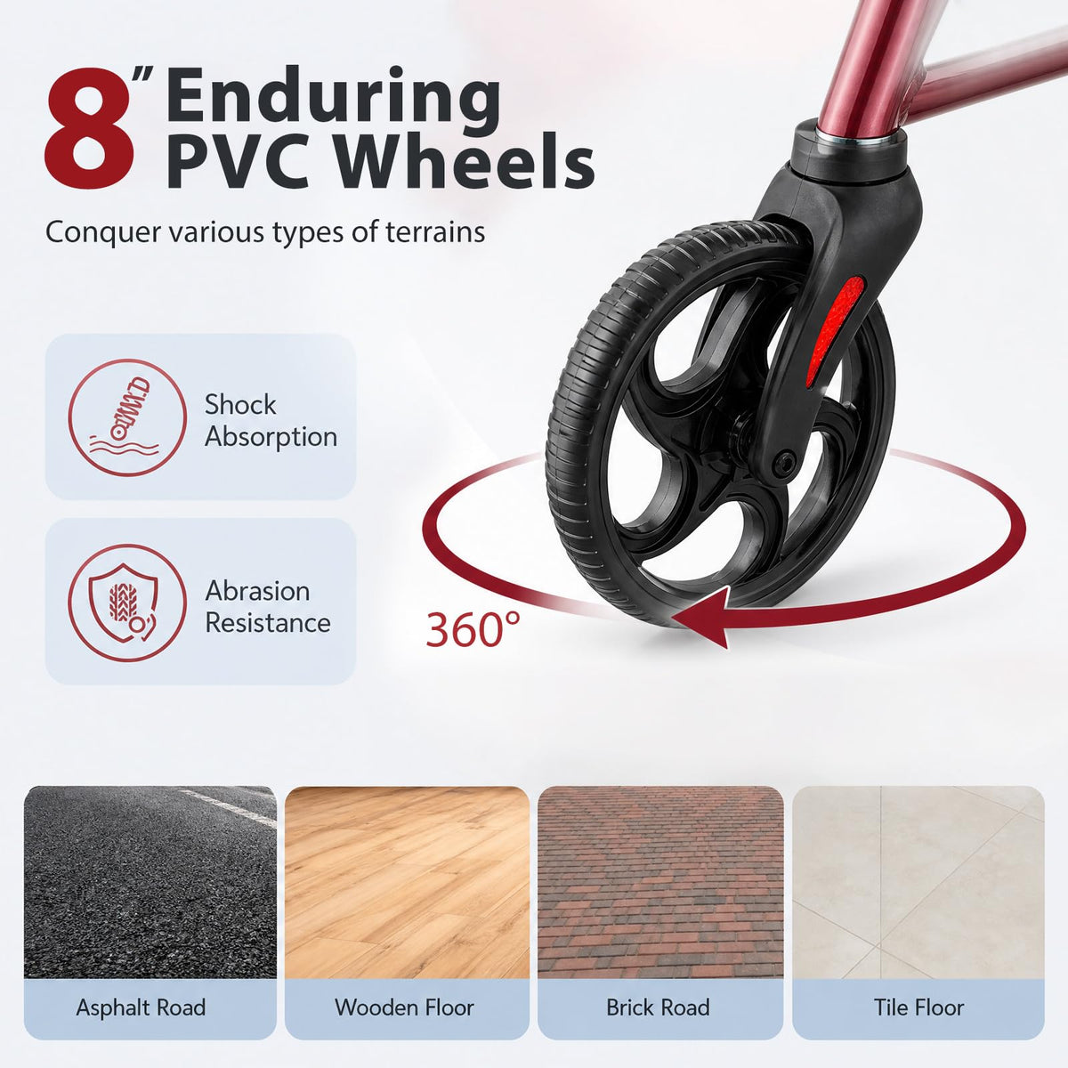 Foldable Rollator Walker 4 Wheel Transport Chair F164260