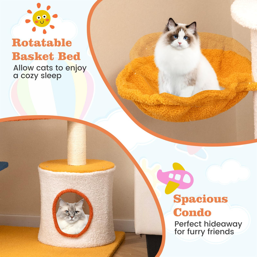 70 inch Multi-Level Cat Tree Tower with Scratching Posts K829