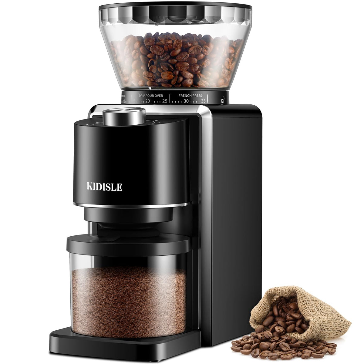 Conical Burr Electric Coffee Grinder 35 Settings Black M598968