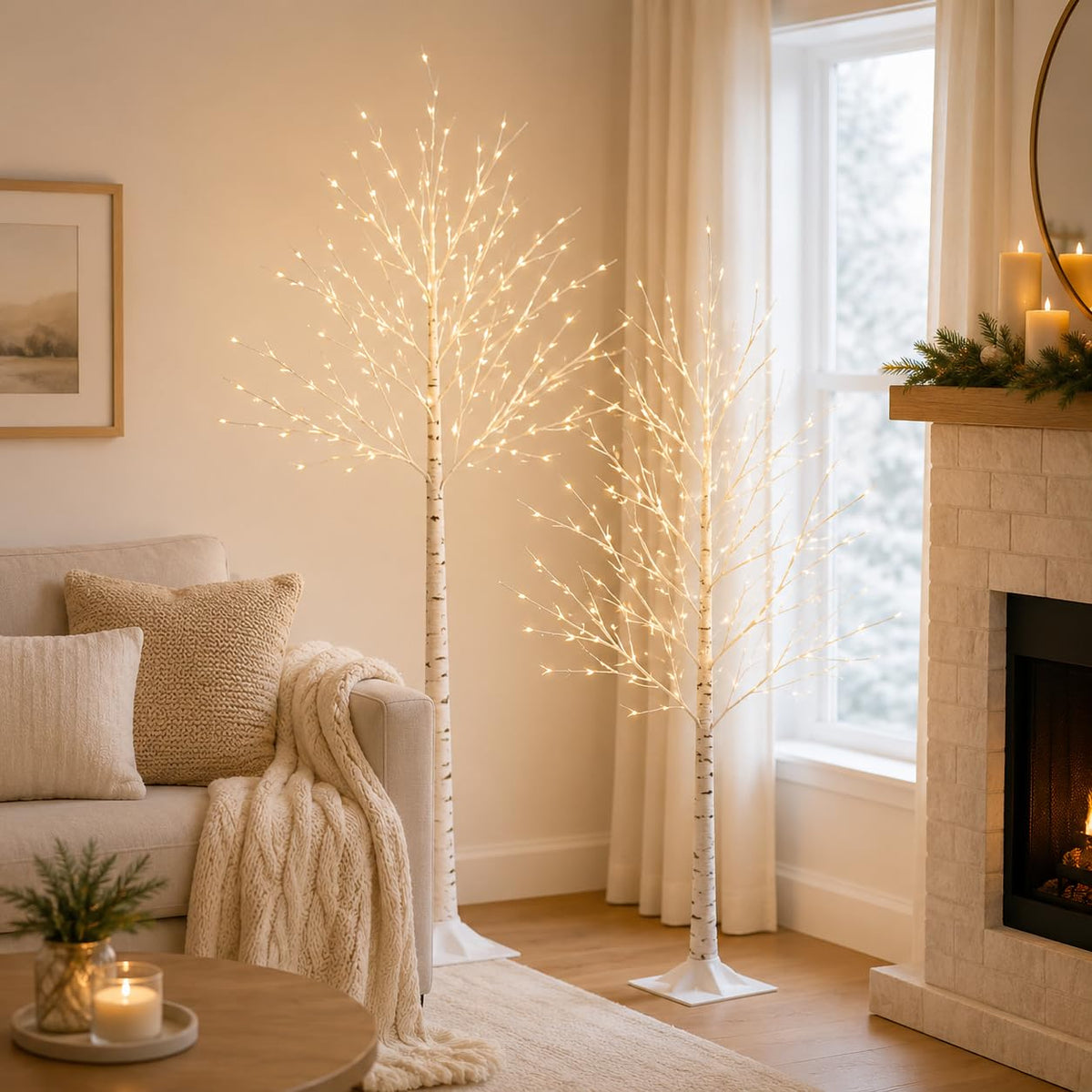 5FT Birch Tree with Lights U28118