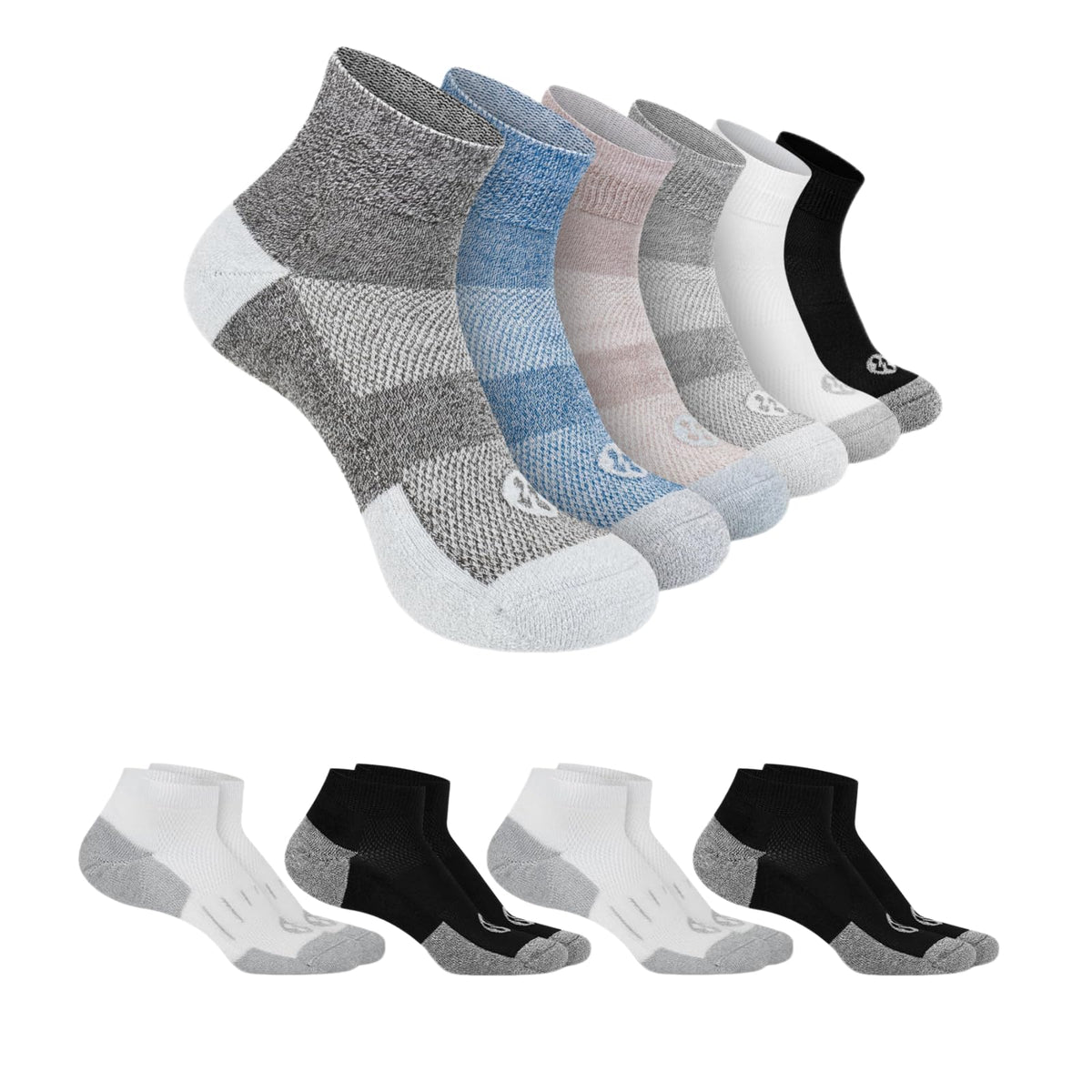 Diabetic Socks for Men, 10 Pairs Ankle & Low Cut Size 9-15 B63026
