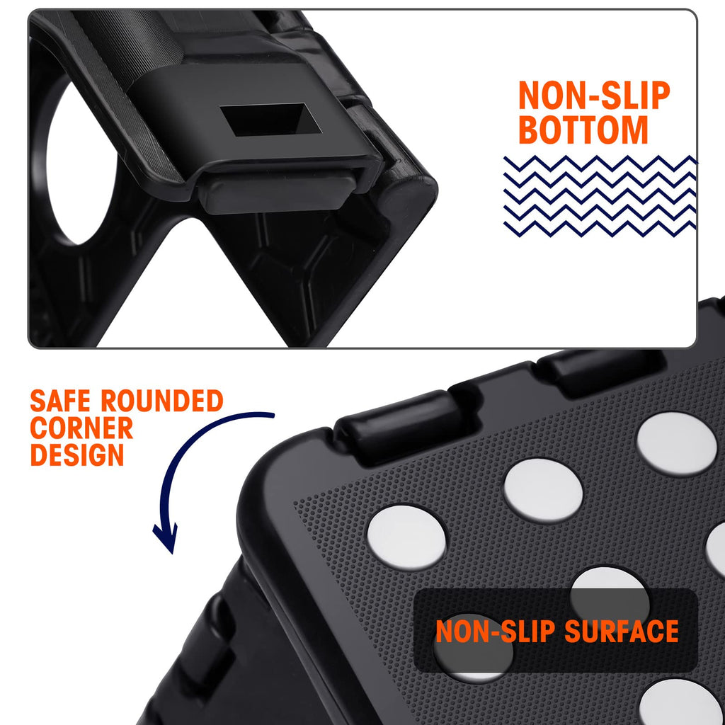 18" Non-Slip Folding Step Stool 300 lbs Black B60563