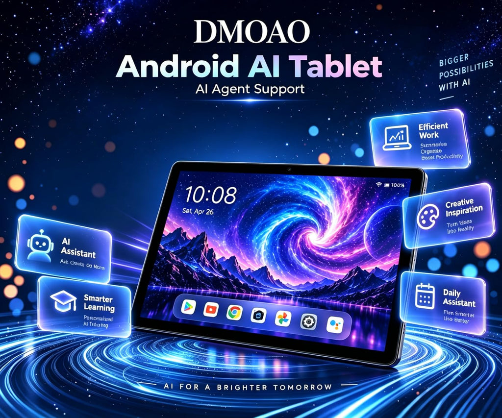 Android 15 Tablet 10.1 Inch FHD 30GB RAM 64GB ROM Black F651715