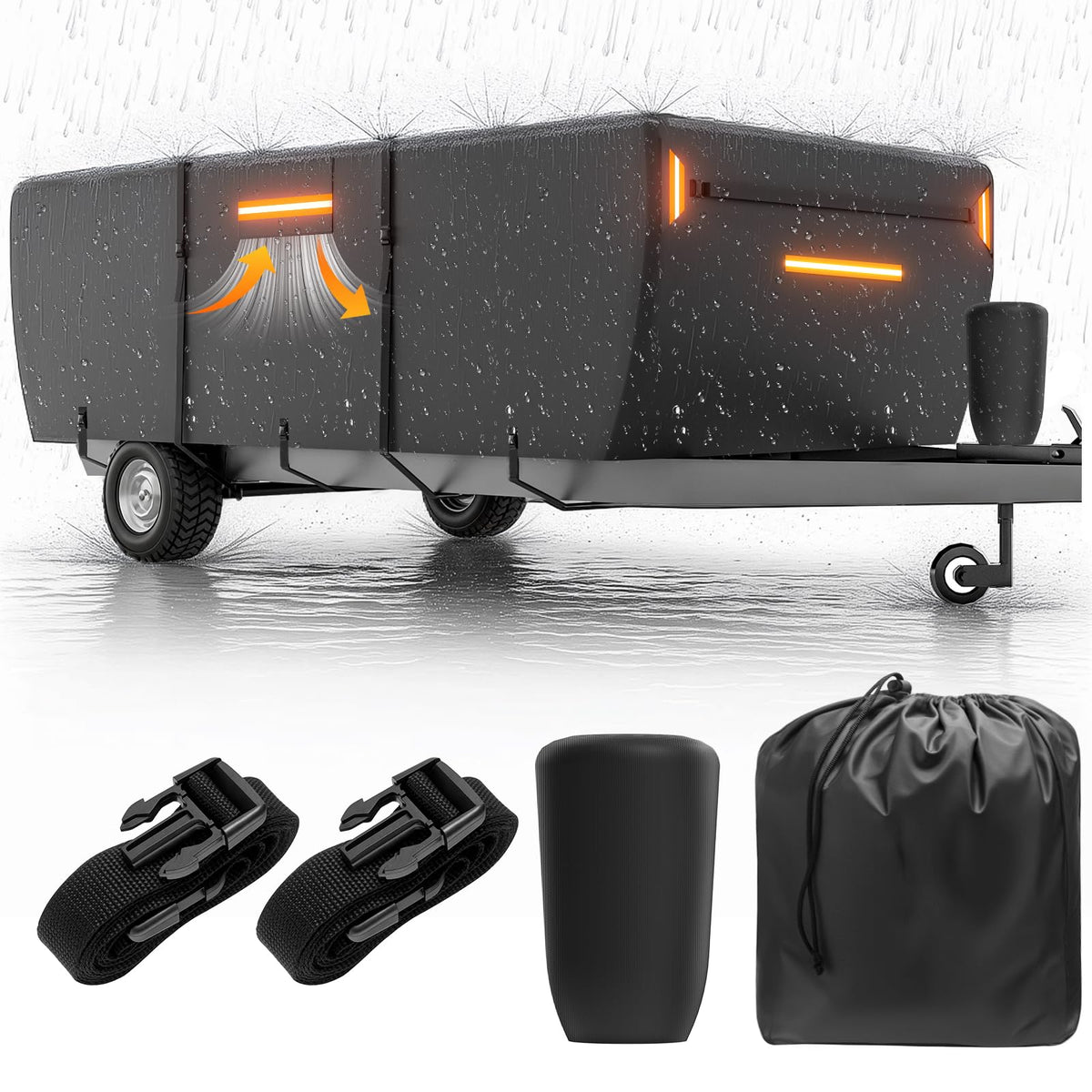 12-14 ft Pop Up Camper Cover 7 Layers Oxford Waterproof N4751