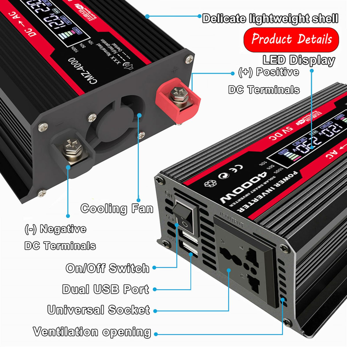 12V Off-Grid Solar Panel Kit with Inverter & Charge Controller D135517