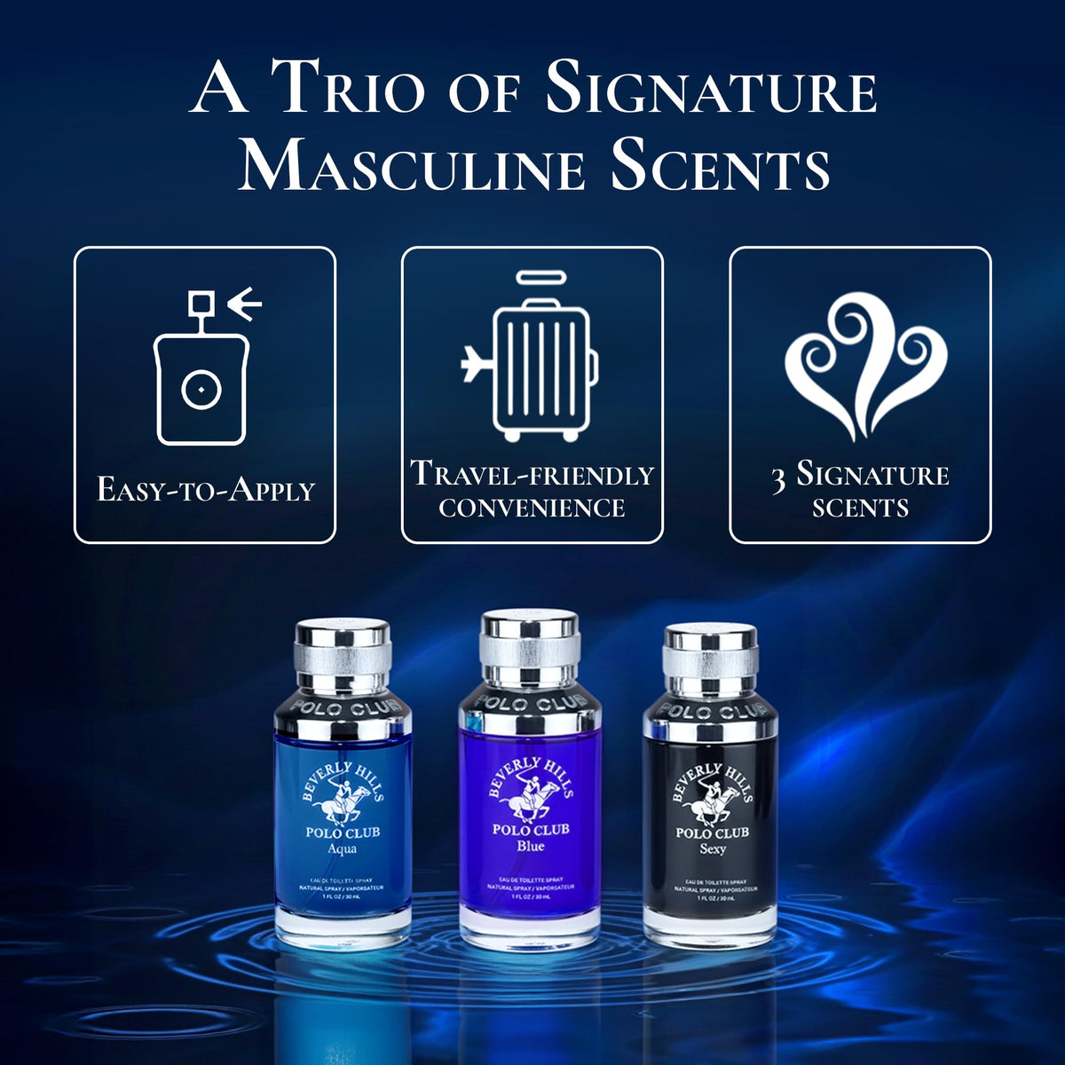 Men’s Eau de Toilette Gift Set 3 Piece 3 x 1 oz D4817