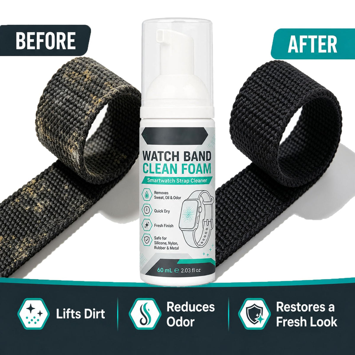 Foam Cleaner Spray for Watch Strap 60ml with Towel H465