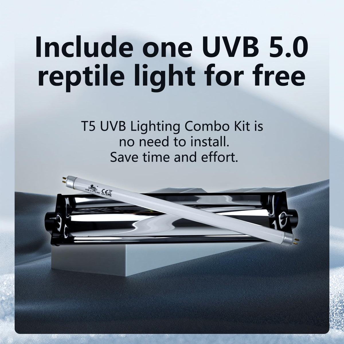 8W T5 UVB Lighting Combo Kit with Desert 5.0 Bulbs D35167