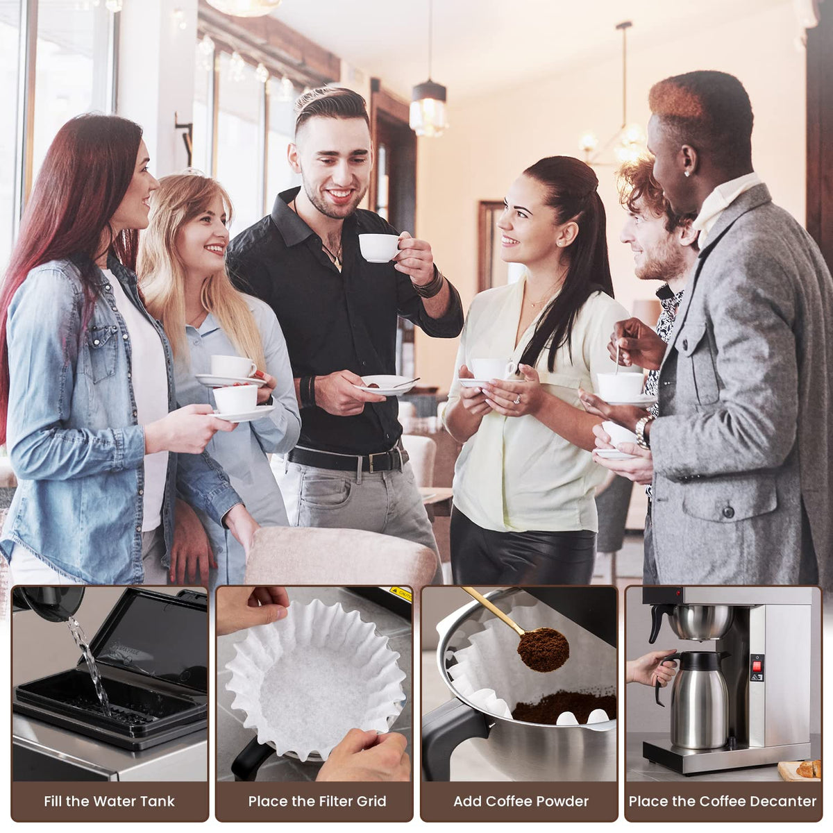 12-Cup Commercial Coffee Maker with Thermal Carafe R9161