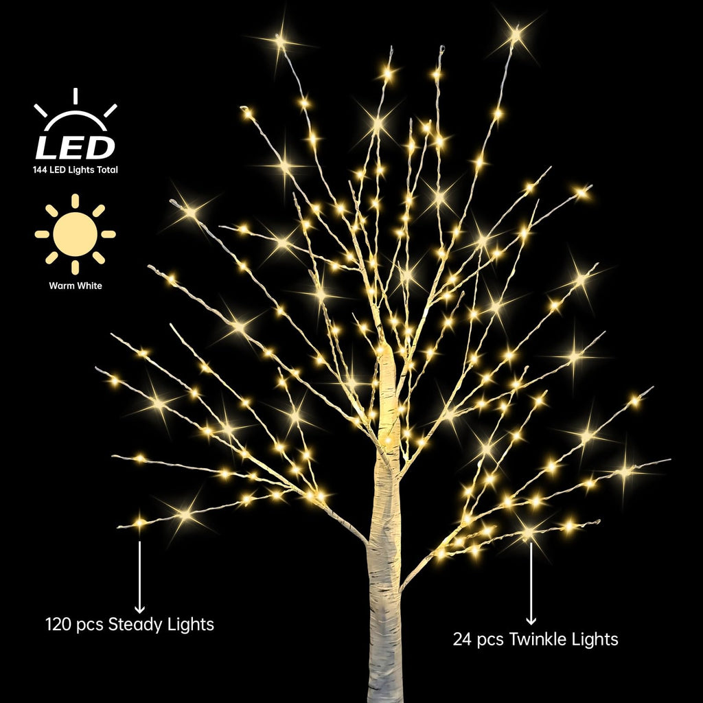 24 Inch LED Birch Tree 2 Pack V1710
