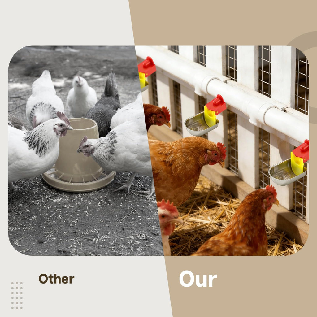 12 Pcs Stainless Self-Filling Chicken Water Cups G630