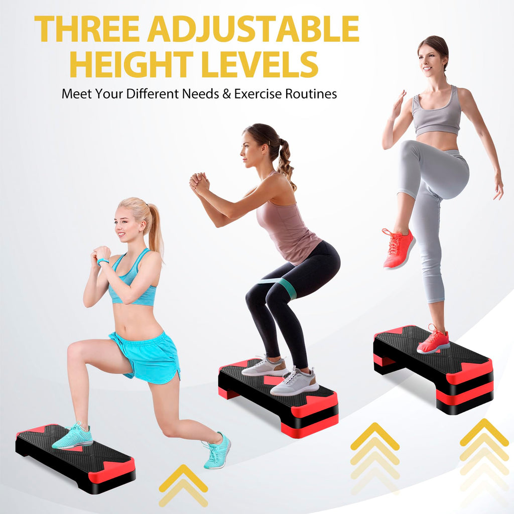 27'' Adjustable Non-Slip Aerobics Stepper with 4 Risers M457961