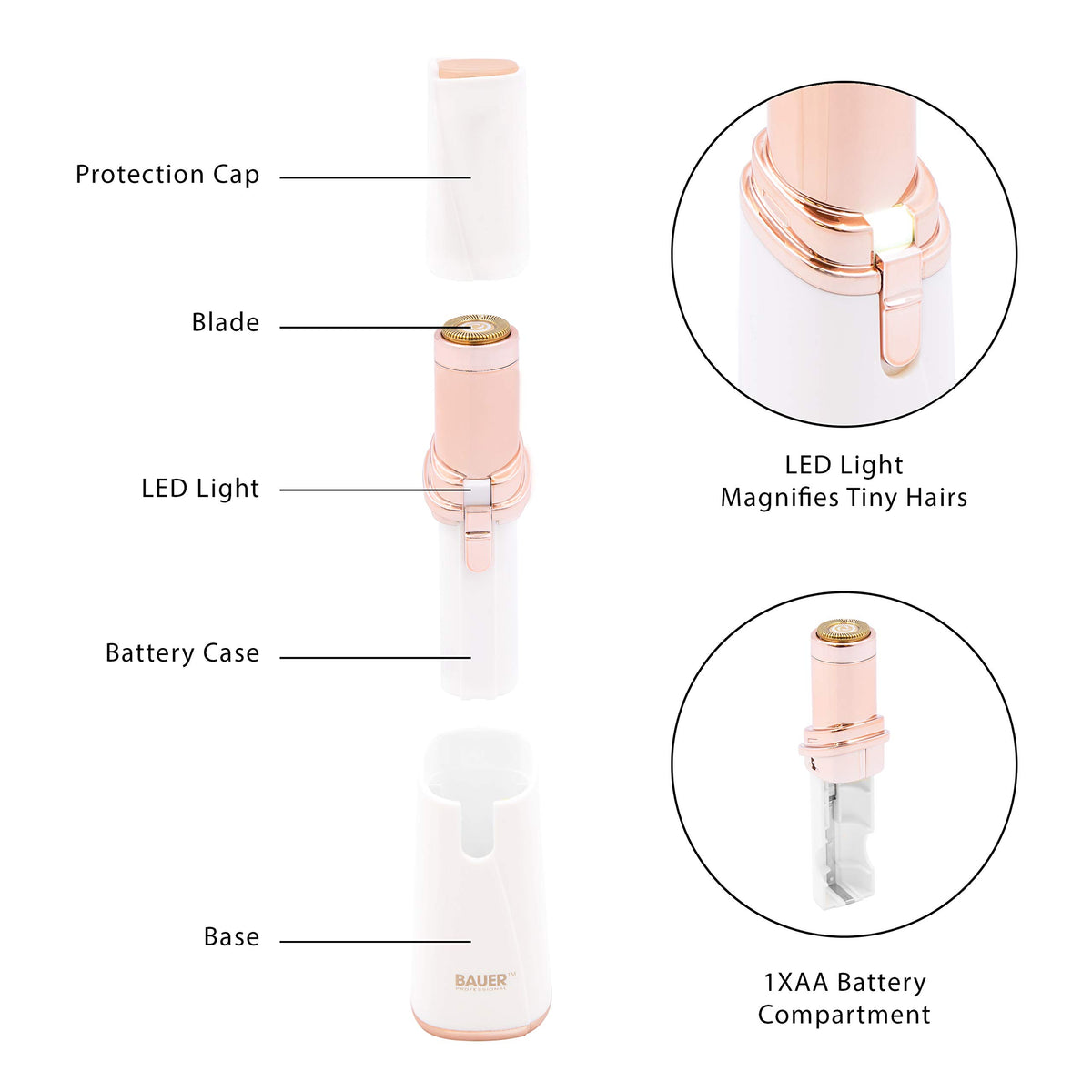 Women's Portable Face Shaver with LED Light B874