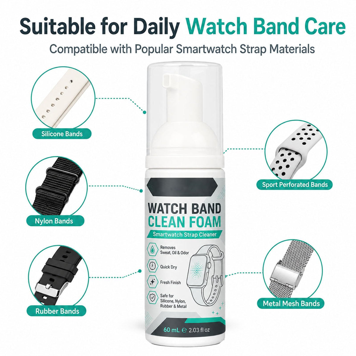 Foam Cleaner Spray for Watch Strap 60ml with Towel H465