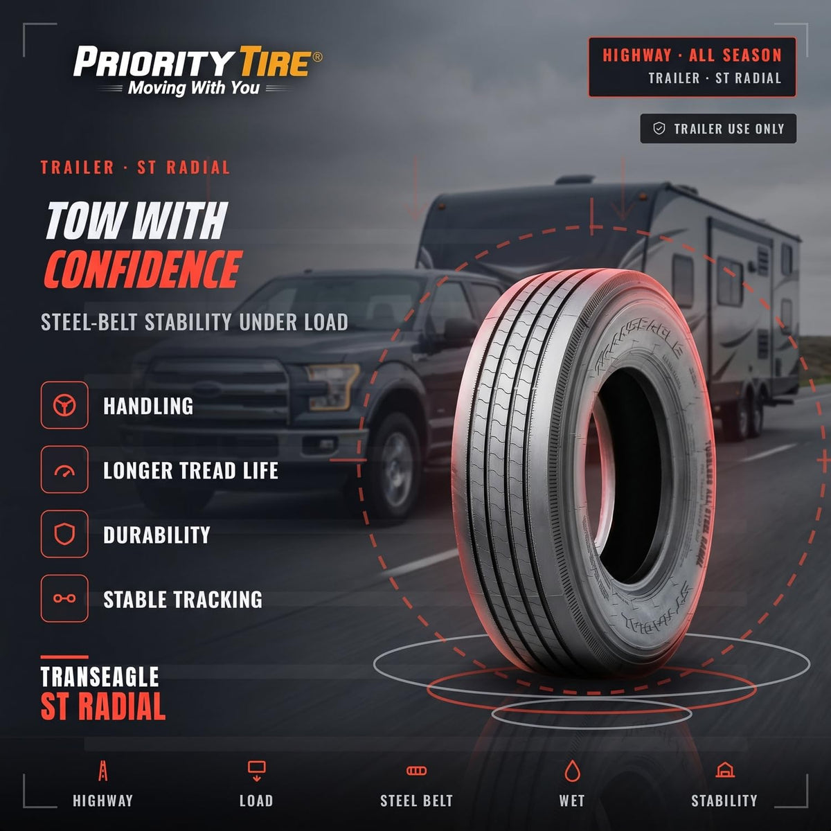 4 x All Season 12 Ply All Steel Tires T509