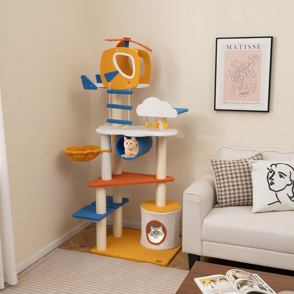 70 inch Multi-Level Cat Tree Tower with Scratching Posts K829