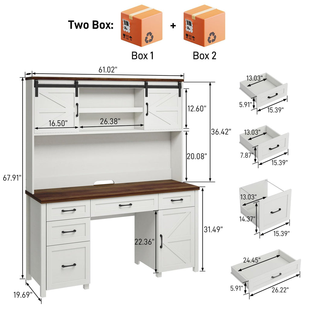 67" H Executive Desk with File Drawer K87904