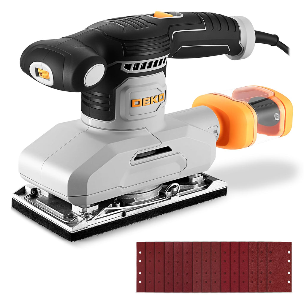 1/3 Sheet Palm Sander with 15 pcs Sandpaper and Dust Box C337108