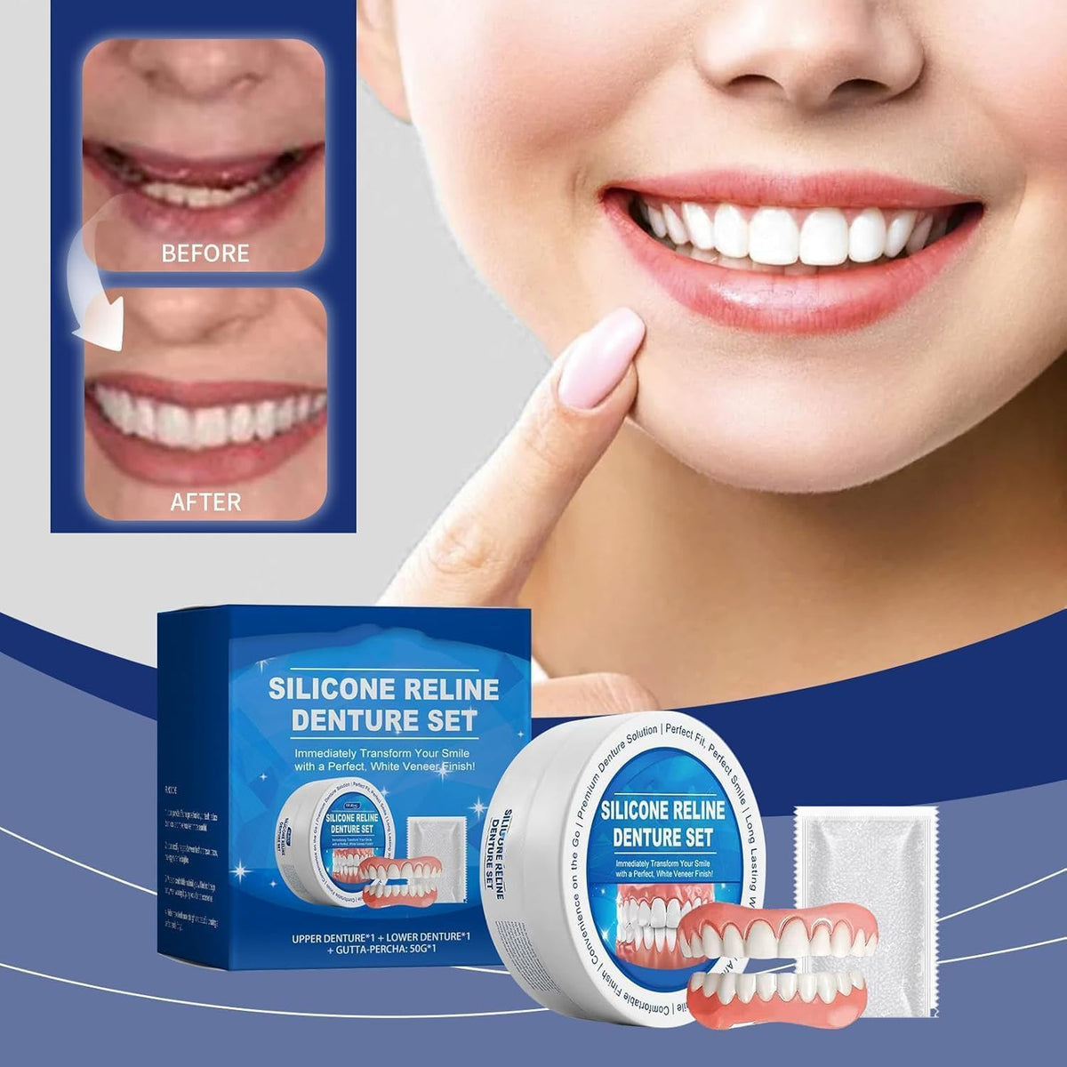 Silicone Reline Denture Set Upper and Lower L993