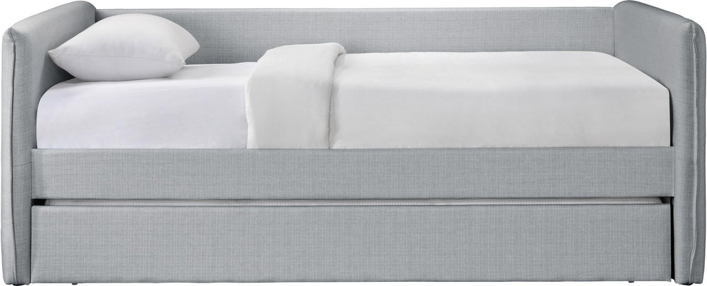 Light Grey Linen Textured Twin Daybed with Trundle Z525