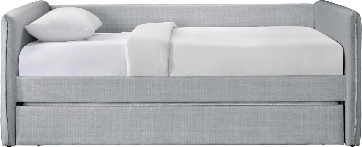 Light Grey Linen Textured Twin Daybed with Trundle Z525