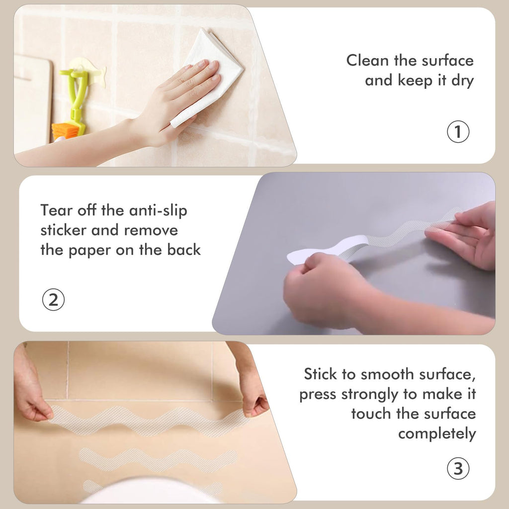 24 PCS Anti Slip Shower Stickers with Scraper H870379
