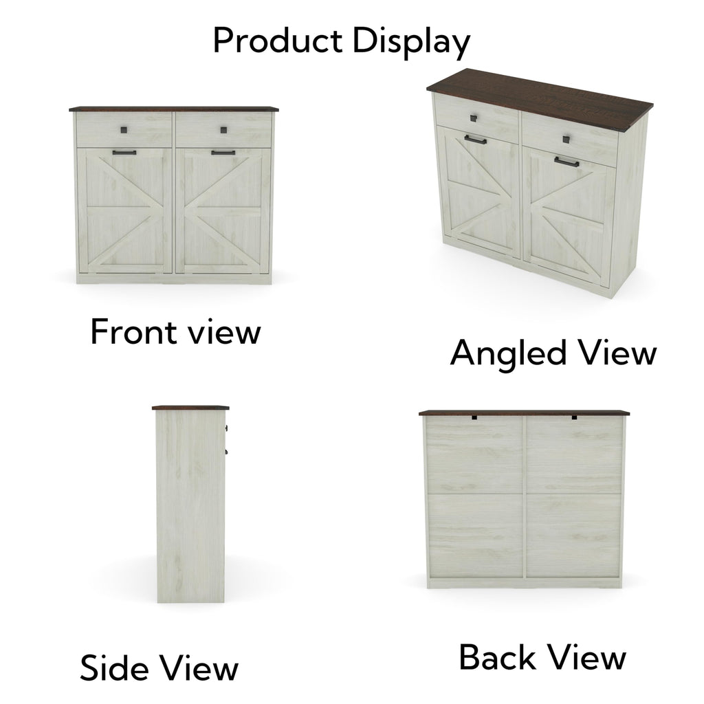 Double Tilt Out Trash Cabinet, Fits 2 10 Gallon Bins, Antique White Y804