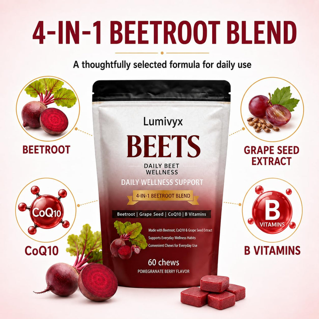Beet Chews with Grape Seed Extract & CoQ10, 60 Chews X441