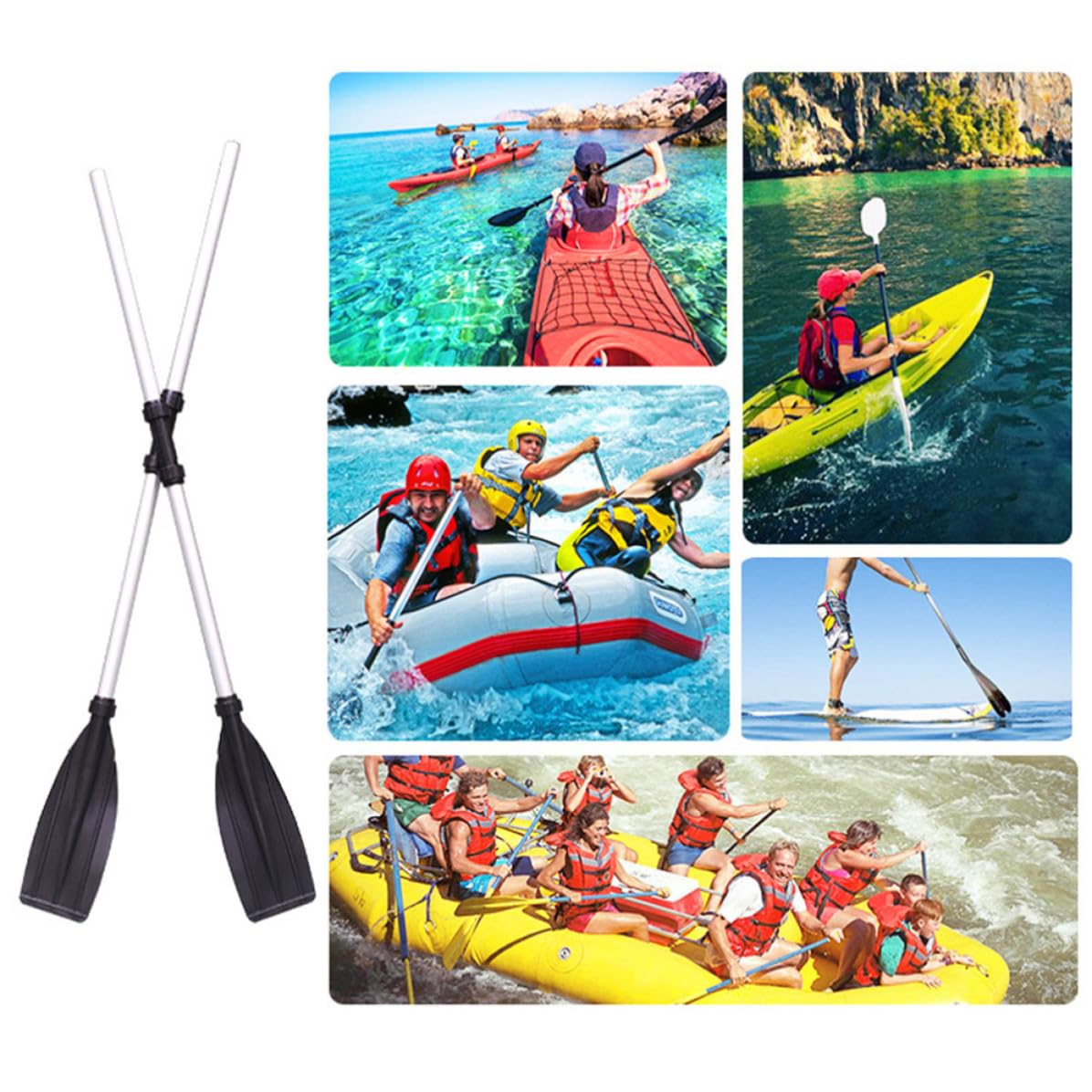 Boat Paddle Detachable Aluminum Alloy 2 Pairs H78634