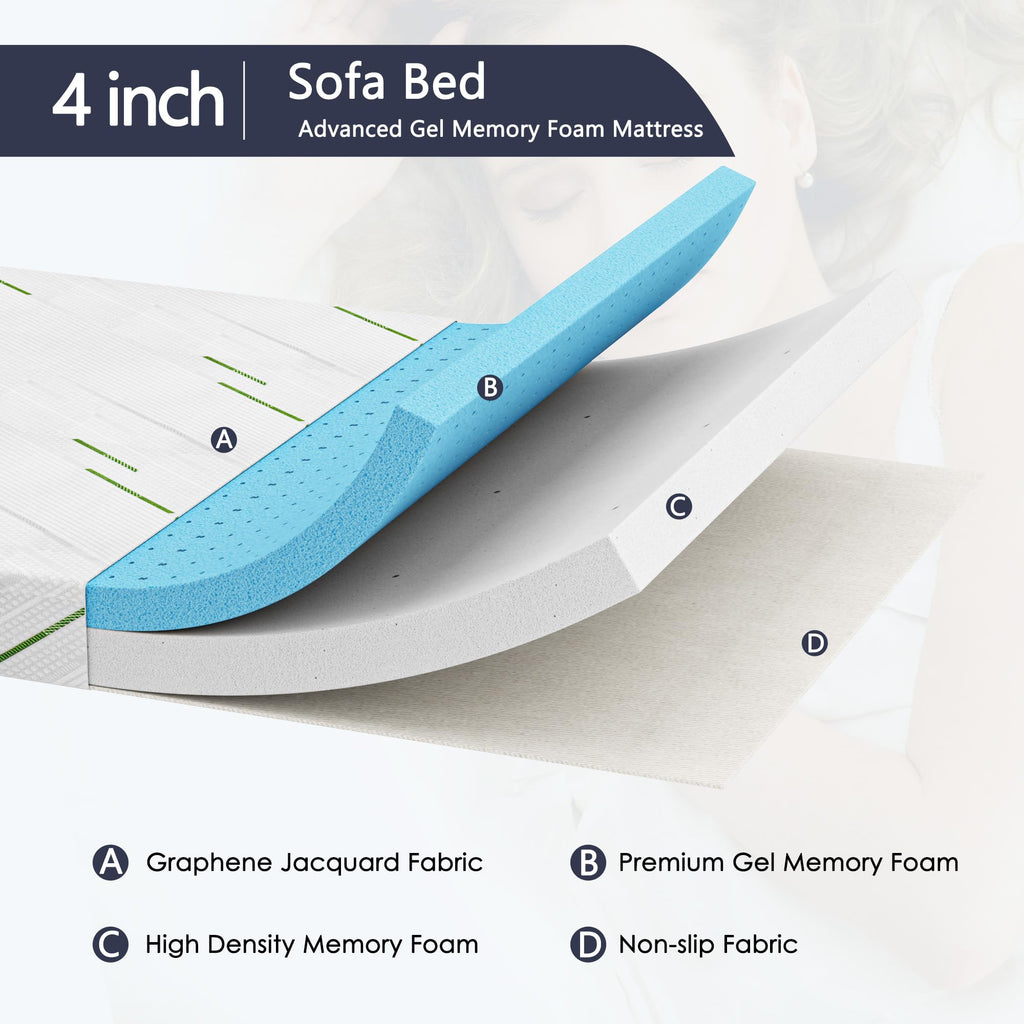 White Queen Sofa Bed Mattress Replacement P574
