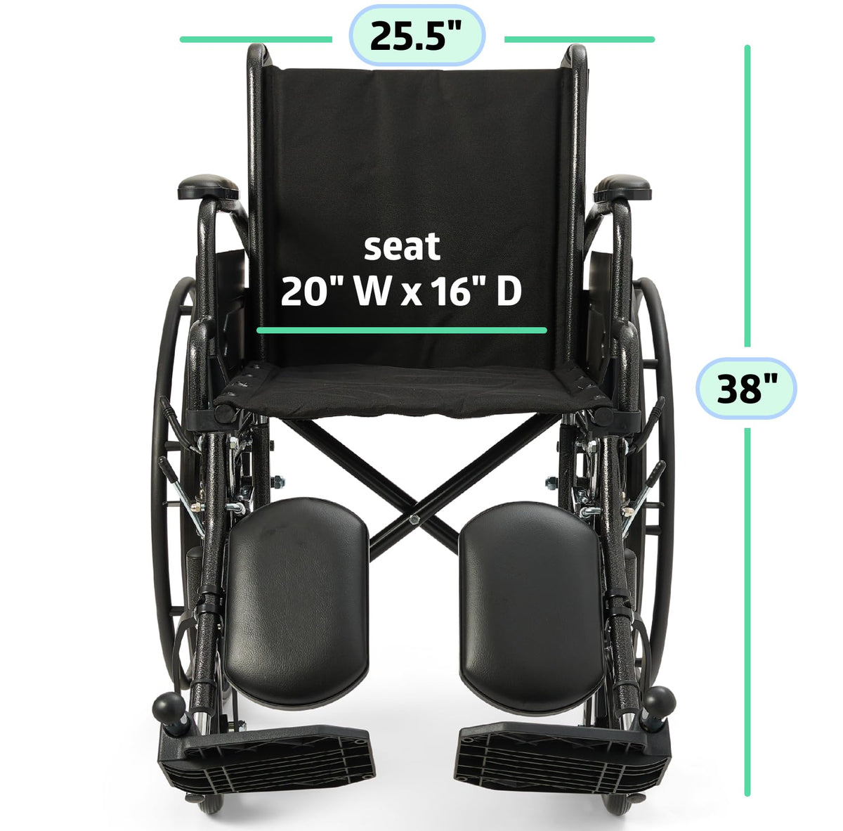 Lightweight Wheelchair with Swing-Back Desk-Length Arms and Elevating Leg Rests H555