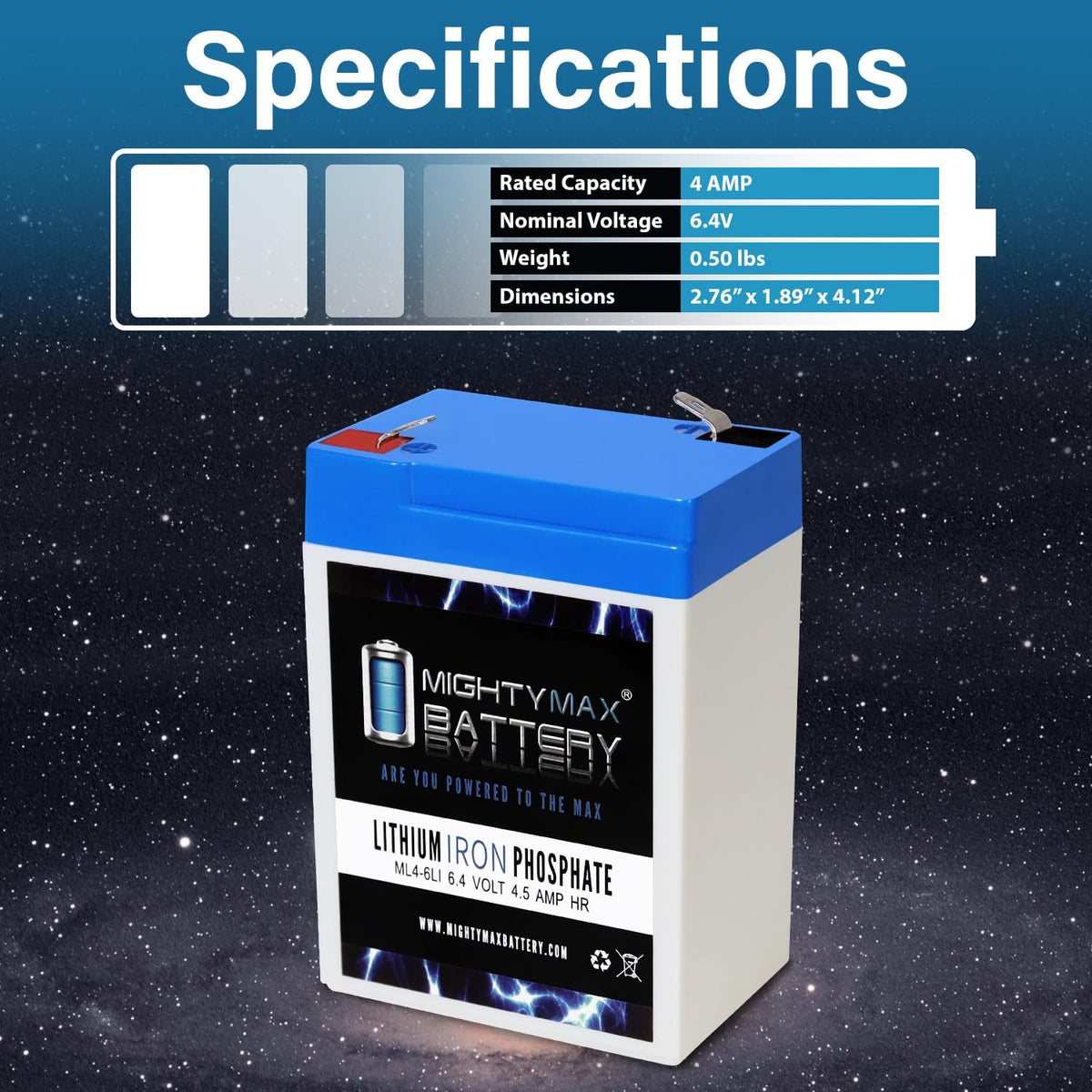 6V 4.5AH Lithium Replacement Battery J513