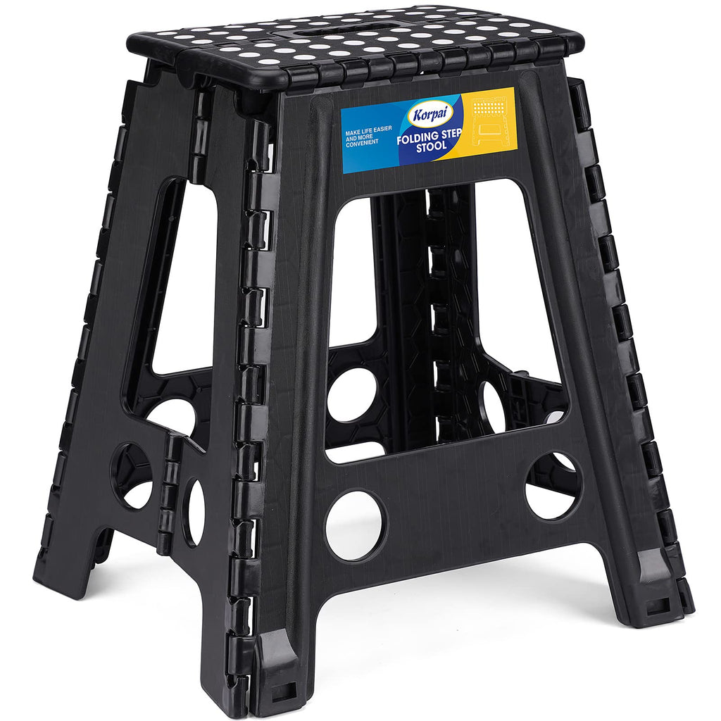 18" Non-Slip Folding Step Stool 300 lbs Black B60563
