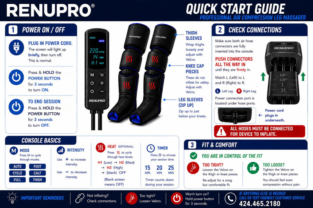 Air Compression Leg Massager with Heat U57076