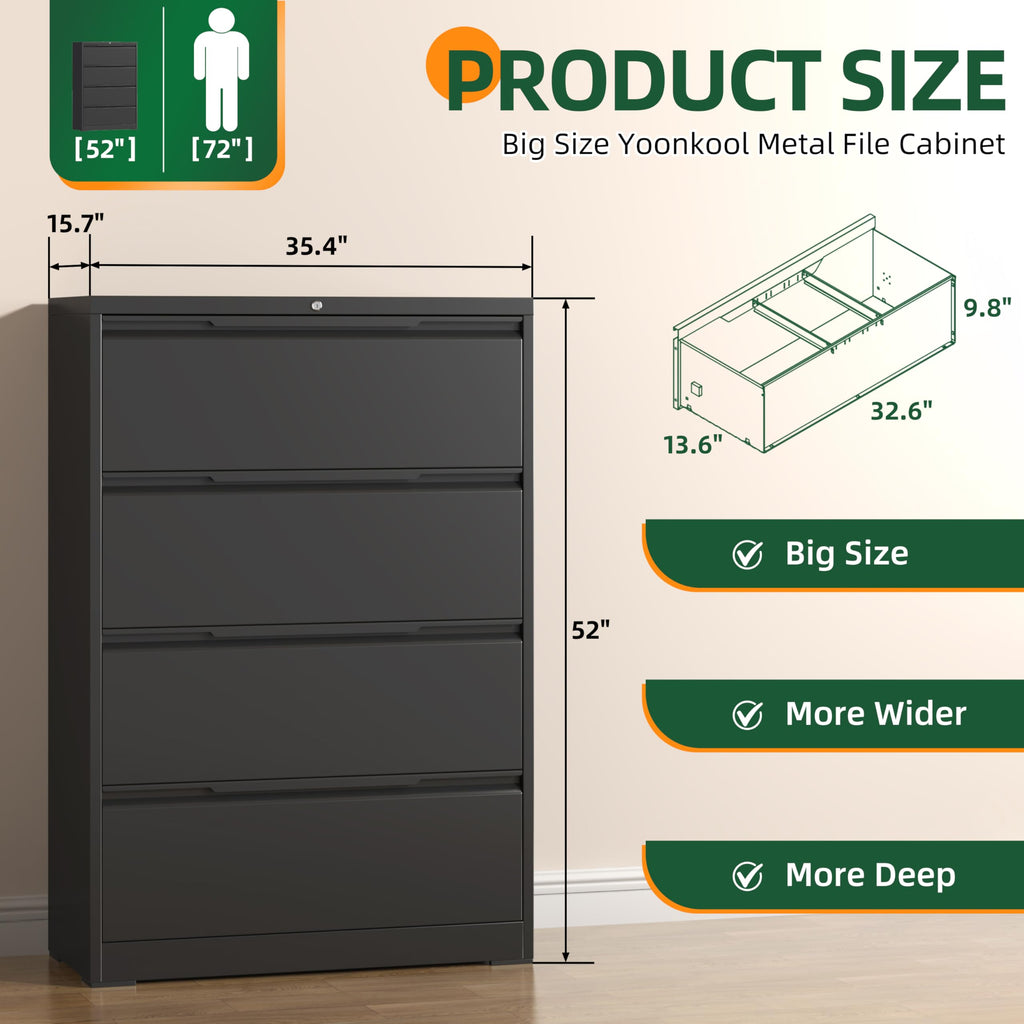 4 Drawer Metal File Cabinet with Lock T83119