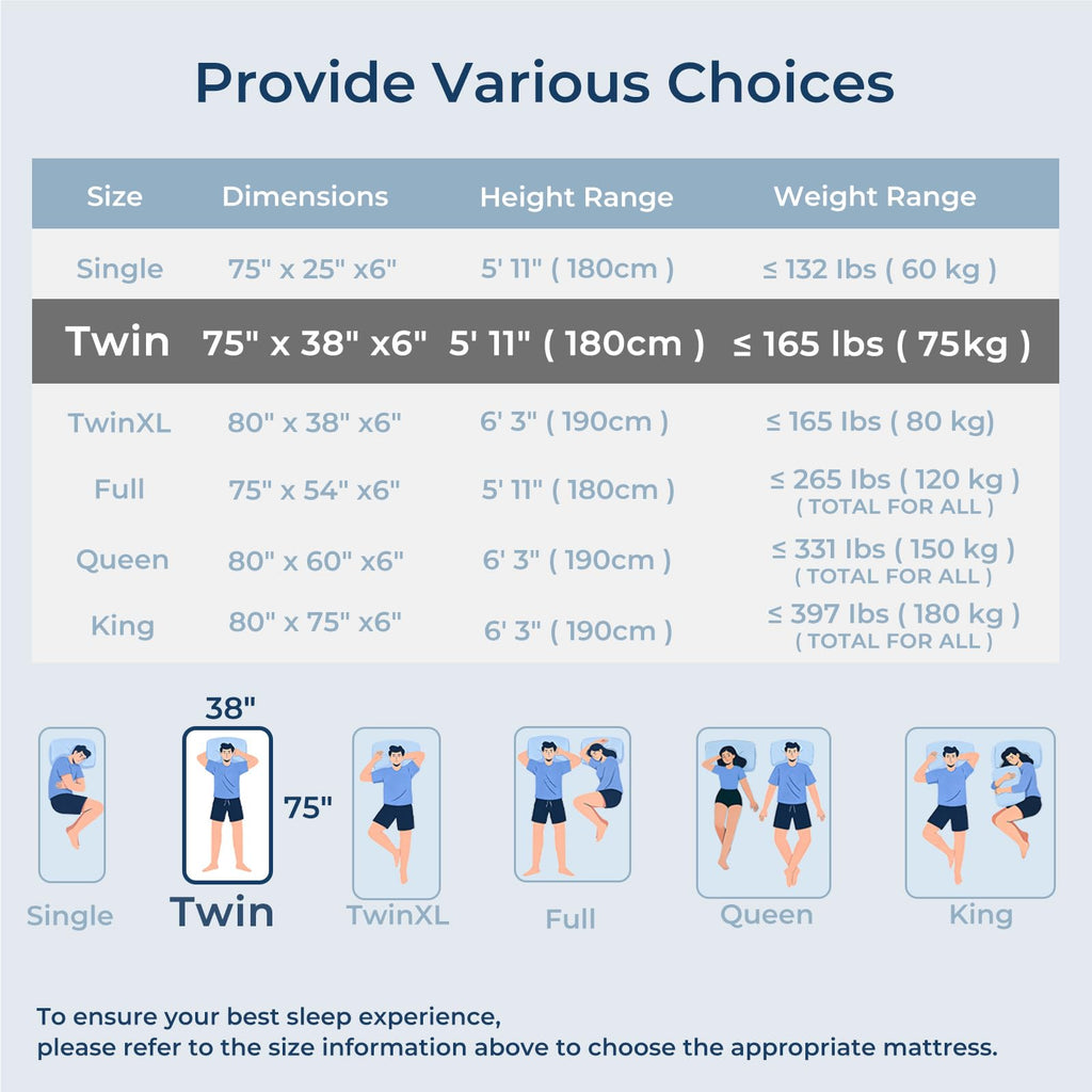 Foldable Mattress Medium Twin Size M262362