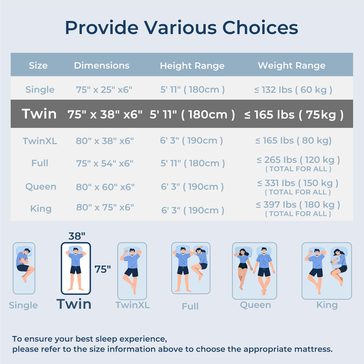 Foldable Mattress Medium Twin Size M262362