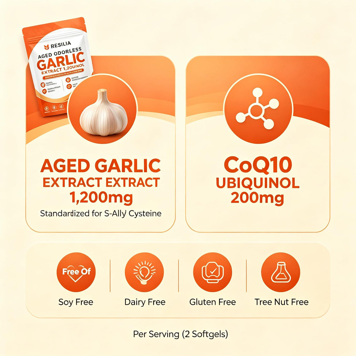 Aged Garlic Supplement 180 Softgels 1200mg T638007