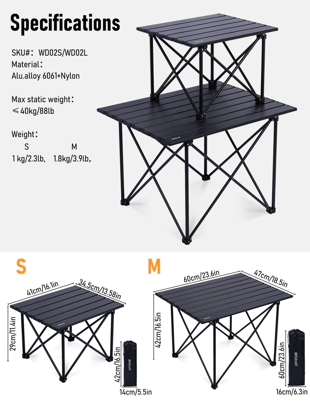 Ultralight Compact Aluminum Folding Camping Table W764