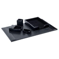 Black Bonded Leather 5-Piece Desk Set Y21825
