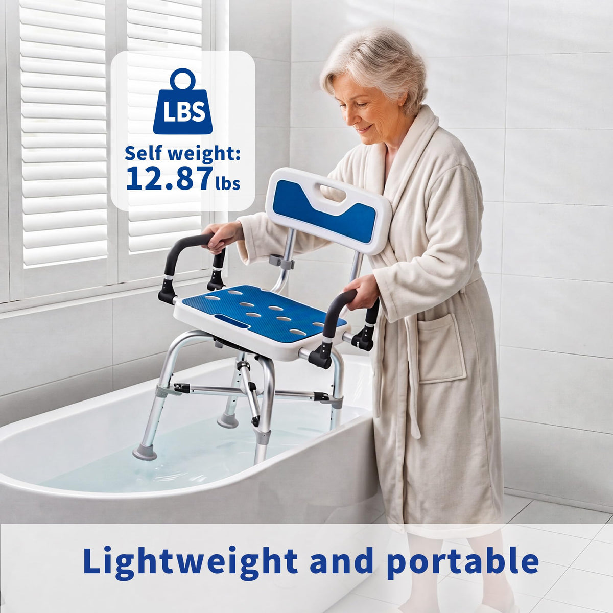 360° Swivel Shower Chair, 500 lbs Capacity, Height Adjustable F924772