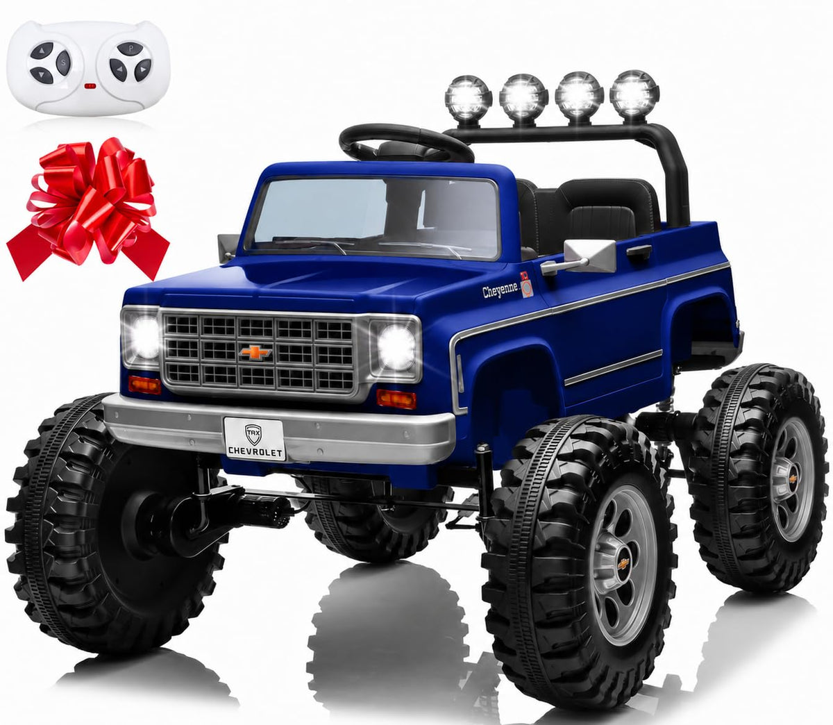 24V Blue 4WD Ride on Monster Truck Car F357