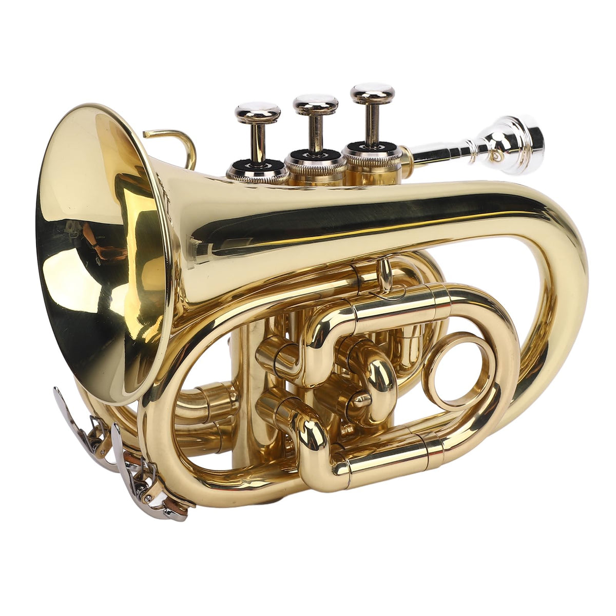 Bb Pocket Trumpet, Ni Plated Brass with 7C Mouthpiece U43846