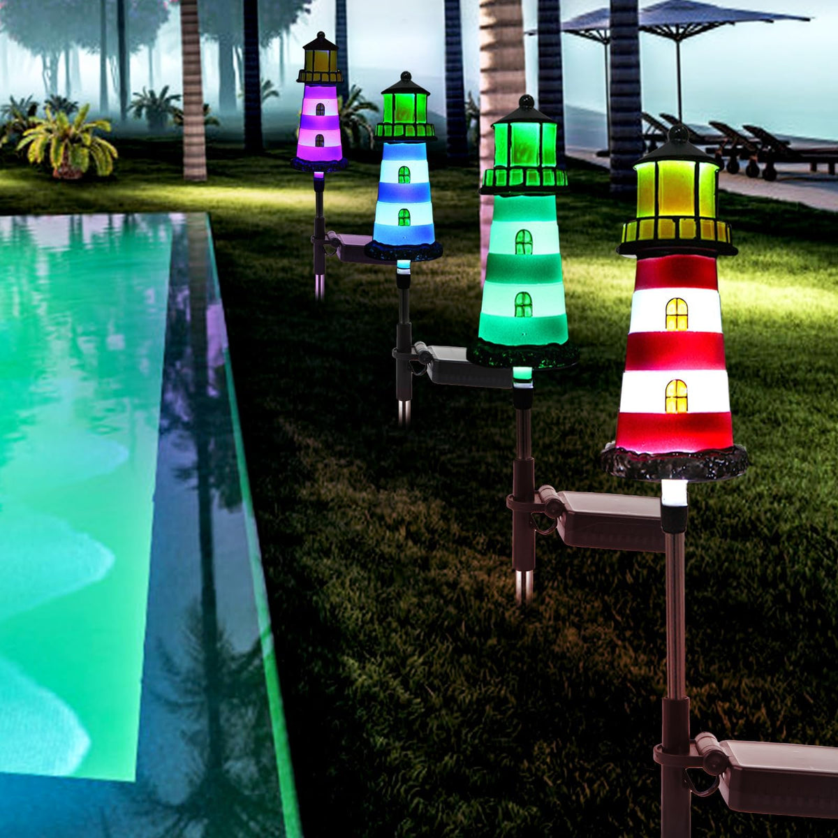 2 Pack IP65 Waterproof Solar Stake Lights G2192