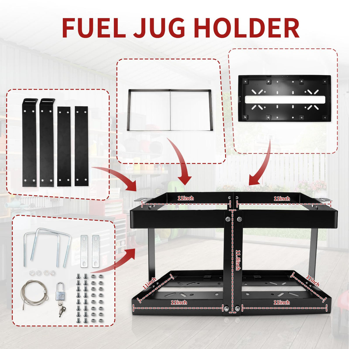 Black Fuel Jug Holder B541