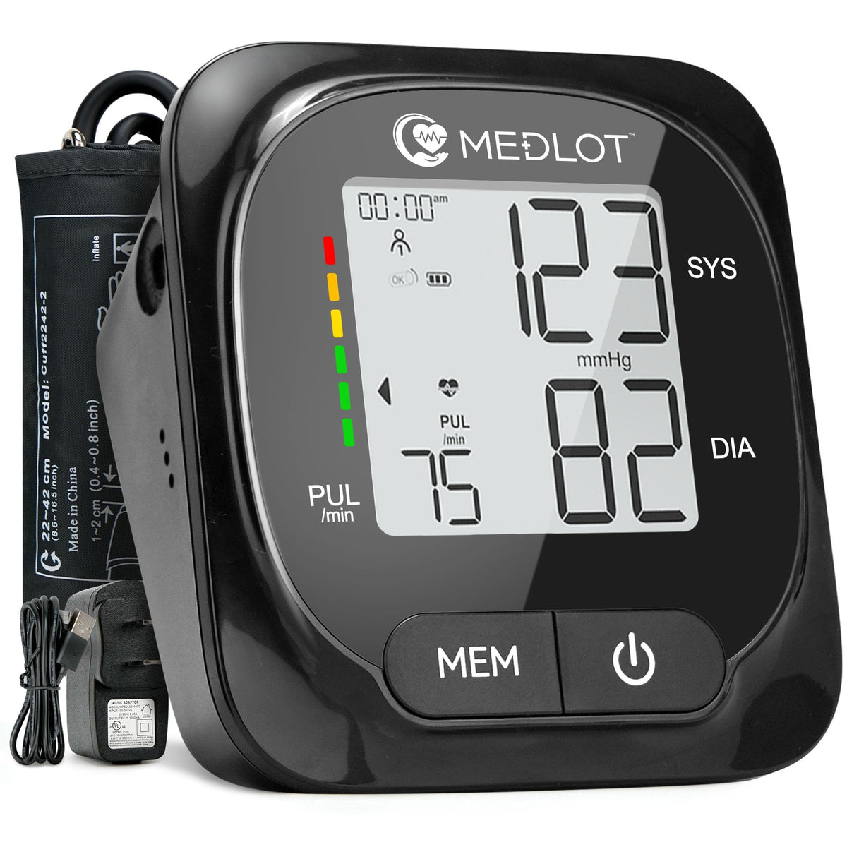 Automatic Upper Arm Blood Pressure Monitor with Adapter and Storage Bag R4840